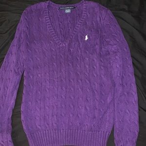 Women’s purple Ralph Lauren v neck sweater